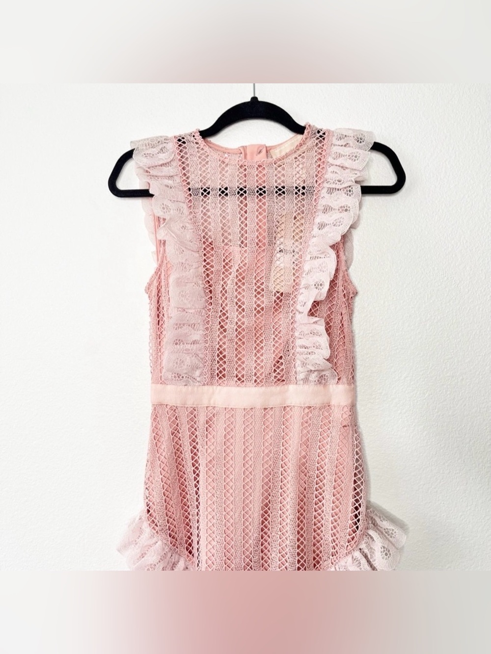 KEEPSAKE Portrait Lace Midi Lace Party Dress Blush Pink Romantic Size XXS NEW - Picture 3 of 8